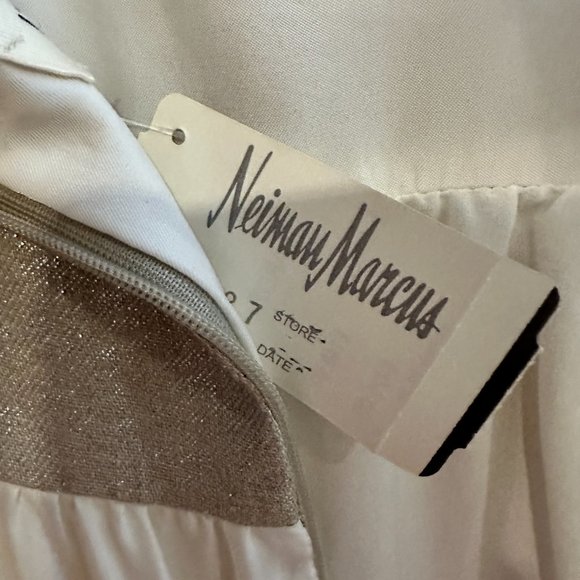 L'AGENCE OFF WHITE SILK WITH SILVER TOP MAXI DRESS - Picture 8 of 8